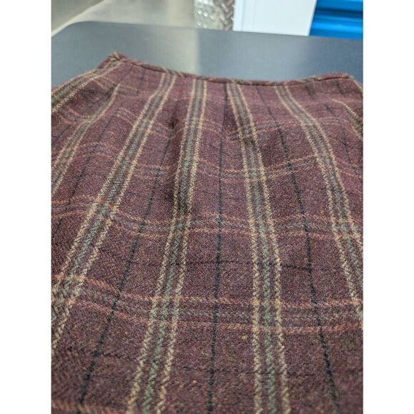 Eddie Bauer Plaid Short A-Line Skirt Wool - Picture 5 of 7